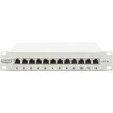 Digitus Panel de parcheo 10" DN-91612S-EA-G, 12 puertos, Cat.6a, Patch Panel gris