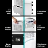 Hisense D12CW 40 dB 180 W Blanco, Deshumidificador blanco, 180 W, 220 - 240 V, 5 - 35 °C, 30 - 80%, 280 mm, 200 mm