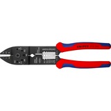 KNIPEX 97 21 215 alicate Herramienta para prensar, Crimpadora rojo/Azul, Herramienta para prensar, Acero, De plástico, Azul/Rojo, 23 cm, 224 g