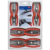 KNIPEX Juego de alicates de anillos de seguridad de precisión 00 20 04 SB, Set de pinzas rojo