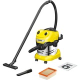 Kärcher WD 4 SV-20, Aspiradora en húmedo y en seco amarillo/Acero fino
