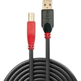 Lindy 42762 cable USB USB 2.0 15 m USB A USB B Negro, Rojo negro, 15 m, USB A, USB B, USB 2.0, Macho/Macho, Negro, Rojo