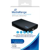 MediaRange MR752 batería externa Ión de litio 8800 mAh Negro, Banco de potencia negro, 8800 mAh, Ión de litio, 3,7 V, Negro