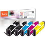 Peach PI100-356 cartucho de tinta 5 pieza(s) Compatible Rendimiento estándar Negro, Cian, Magenta, Amarillo Rendimiento estándar, 5 pieza(s), Multipack