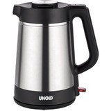 Unold 18715 tetera eléctrica 1,5 L 1800 W Negro, Acero inoxidable, Hervidor de agua acero fino/Negro, 1,5 L, 1800 W, Negro, Acero inoxidable, Plástico, Acero inoxidable, Indicador de nivel de agua, Sin cables