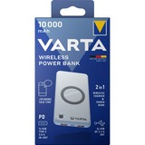 VARTA 57913 Polímero de litio 10000 mAh Cargador inalámbrico Blanco, Banco de potencia blanco, 10000 mAh, Polímero de litio, Quick Charge 3.0, Cargador inalámbrico, 3,7 V, 18 W