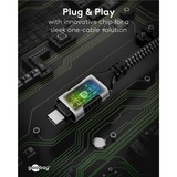 goobay Cable Ethernet USB-C 3.2 Gen2 conector > conector RJ-45, Adaptador de red negro/Plateado