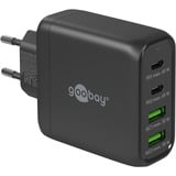 goobay Cargador rápido multipuerto USB-C, PD, GaN, 68 vatios negro