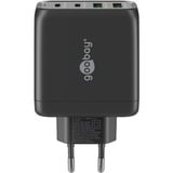 goobay Cargador rápido multipuerto USB-C, PD, GaN, 68 vatios negro