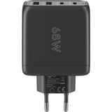goobay Cargador rápido multipuerto USB-C, PD, GaN, 68 vatios negro