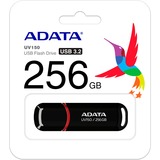 ADATA UV150 unidad flash USB 256 GB USB tipo A 3.2 Gen 1 (3.1 Gen 1) Negro, Lápiz USB negro/Rojo, 256 GB, USB tipo A, 3.2 Gen 1 (3.1 Gen 1), 100 MB/s, Tapa, Negro
