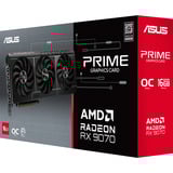 ASUS Prime -RX9070-O16G-EVO AMD Radeon RX 9070 16 GB GDDR6, Tarjeta gráfica gris, Radeon RX 9070, 16 GB, GDDR6, 256 bit, 7680 x 4320 Pixeles, PCI Express 5.0