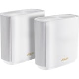 ASUS ZenWiFi AX (XT9) AX7800 2er Set Weiß Tribanda (2,4 GHz/5 GHz/5 GHz) Wi-Fi 6 (802.11ax) Blanco 4 Interno, Enrutador de malla blanco, Blanco, Interno, Sistema de malla, Poder, 264,77 m², Tribanda (2,4 GHz/5 GHz/5 GHz)