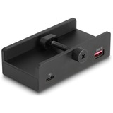 DeLOCK Hub USB externo 5 Gbps con 2 x USB Tipo-A, 1 x USB Tipo-C™ y ranura para SD + Micro SD con tornillo de fijación negro