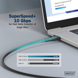 Digitus Cable de conexión USB 3.2 Gen 2 de silicona USB-C > USB-C negro