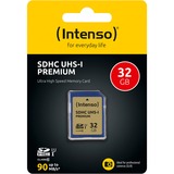 Intenso 32GB SDHC UHS-I Clase 10, Tarjeta de memoria 32 GB, SDHC, Clase 10, UHS-I, 90 MB/s, Class 1 (U1)