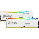 Kingston FURY FURY Beast 64 GB 5200 MT/s DDR5 CL40 DIMM (Kit de 2) White RGB XMP, Memoria RAM blanco, 64 GB, 2 x 32 GB, DDR5, 288-pin DIMM