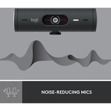 Logitech Brio 500 Cámaras web, Webcam negro, 4 MP, 1920 x 1080 Pixeles, Full HD, 60 pps, 1280x720@60fps, 1920x1080@30fps, 1080p, 720p