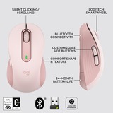 Logitech Signature M650 ratón mano derecha RF Wireless + Bluetooth Óptico 2000 DPI rosa, mano derecha, Óptico, RF Wireless + Bluetooth, 2000 DPI, Rosa