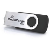 MediaRange MR1951, Lápiz USB negro/Plateado