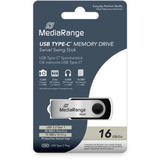 MediaRange MR1951, Lápiz USB negro/Plateado
