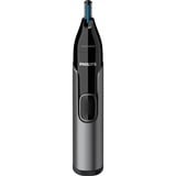 Philips 3000 series Nose trimmer series 3000 NT3650/16 Recortador para nariz, orejas, cejas, Cortapelos de nariz /oreja gris/Negro, orejas, cejas, Gris, Acero inoxidable, Batería, AA, Alcalino