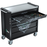 Wera 9702 Tool Rebel Carro de taller Stainless XXL 2, con equipamiento, Carros de herramienta negro/Plateado