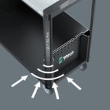 Wera 9702 Tool Rebel Carro de taller Stainless XXL 2, con equipamiento, Carros de herramienta negro/Plateado