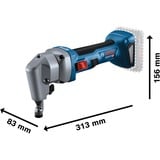 Bosch Clavadora a batería GNA 18V-16 E Professional solo, 18Volt, Tijeras de chapa azul/Negro