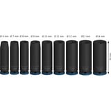 Bosch Juego de dados de impacto PRO 1/4", 9 piezas, Llave de tubo negro