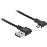DeLOCK Easy-USB 2.0 Tipo-A a Tipo Micro-B, Cable negro/Rojo