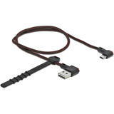 DeLOCK Easy-USB 2.0 Tipo-A a Tipo Micro-B, Cable negro/Rojo