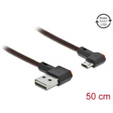 DeLOCK Easy-USB 2.0 Tipo-A a Tipo Micro-B, Cable negro/Rojo