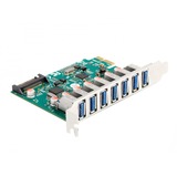 DeLOCK Tarjeta PCI Express x1 para 7 x USB 5 Gbps Tipo-A externos, Controlador USB 