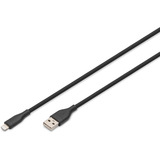 Digitus Cable de silicona USB 2.0 USB-A > Lightning, certificado MFI negro