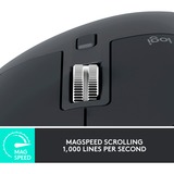 Logitech MX Master 3S, Ratón grafito, mano derecha, Laser, Bluetooth, 8000 DPI, Grafito