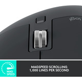 Logitech MX Master 3S, Ratón grafito, mano derecha, Laser, Bluetooth, 8000 DPI, Grafito