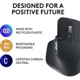 Logitech MX Master 3S, Ratón grafito, mano derecha, Laser, Bluetooth, 8000 DPI, Grafito