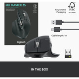 Logitech MX Master 3S, Ratón grafito, mano derecha, Laser, Bluetooth, 8000 DPI, Grafito