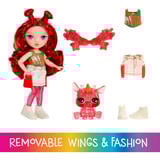 MGA Entertainment Rainbow High Littles Rainbow Fantasy Fairies Doll- Apple (Red), Muñecos Rainbow High Littles Rainbow Fantasy Fairies Doll- Apple (Red), Muñeca fashion, Femenino, 4 año(s), Niño/niña, 140 mm, Multicolor