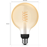 Philips Hue White Filament Lampe E27 Giant Globe G125 550 lm, Lámpara LED 
