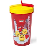 Room Copenhagen Vaso LEGO con pajilla Iconic Girl Bright Red, Taza rojo/Amarillo
