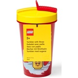 Room Copenhagen Vaso LEGO con pajilla Iconic Girl Bright Red, Taza rojo/Amarillo