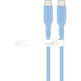 goobay Cable de silicona USB 2.0 azul, conector USB-C > conector USB-C celeste