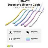 goobay Cable de silicona USB 2.0 azul, conector USB-C > conector USB-C celeste