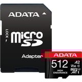 ADATA High Endurance 512 GB MicroSDXC UHS-I Clase 10, Tarjeta de memoria 512 GB, MicroSDXC, Clase 10, UHS-I, 100 MB/s, 85 MB/s