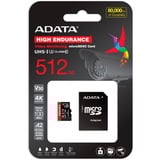 ADATA High Endurance 512 GB MicroSDXC UHS-I Clase 10, Tarjeta de memoria 512 GB, MicroSDXC, Clase 10, UHS-I, 100 MB/s, 85 MB/s