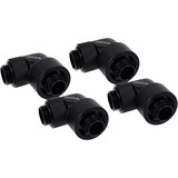 Alphacool Pico de hielo 16/10mm conector roscado giratorio 90° G1/4, Conexión negro