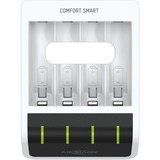 Ansmann Comfort Smart Pilas de uso doméstico USB, Cargador blanco/Negro, Níquel-metal hidruro (NiMH), AA, AAA