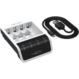 Ansmann Comfort Smart Pilas de uso doméstico USB, Cargador blanco/Negro, Níquel-metal hidruro (NiMH), AA, AAA